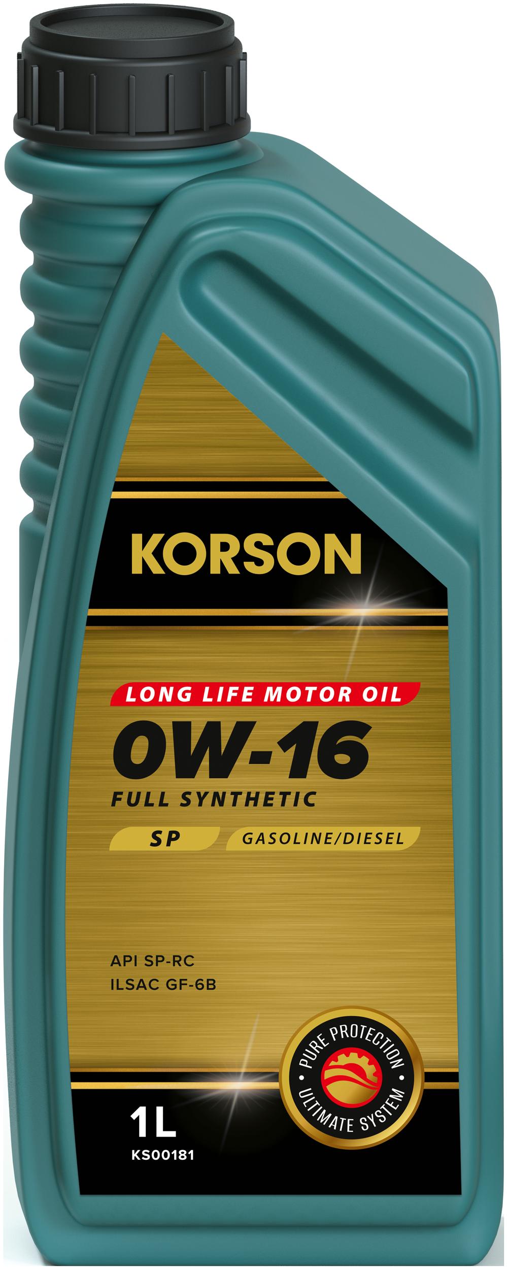 

Моторное масло Korson FULL SYNTHETIC 0W16 SP 1л
