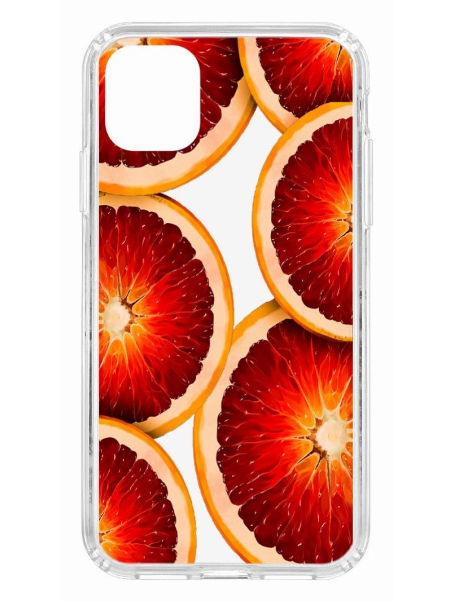 фото Противоударный чехол для apple iphone 11 кruче print orange прозрачный с рисунком