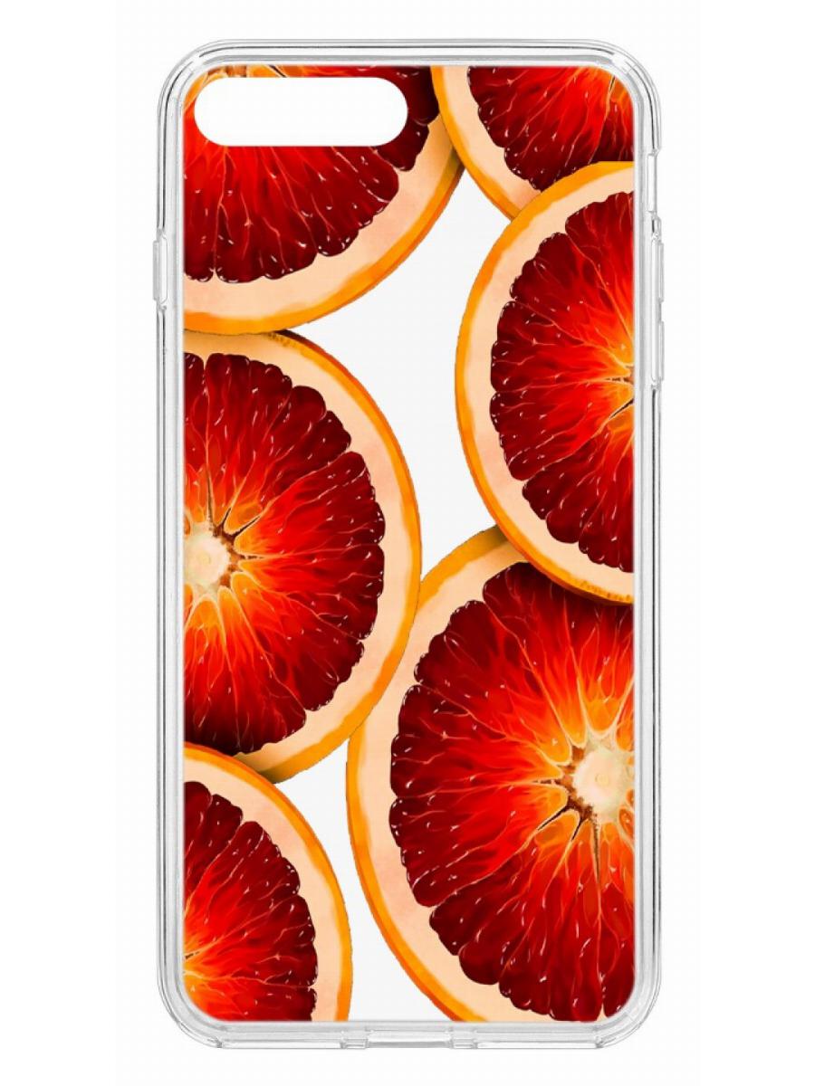 фото Противоударный чехол для iphone 7 plus /8 plus кruче print orange прозрачный с рисунком