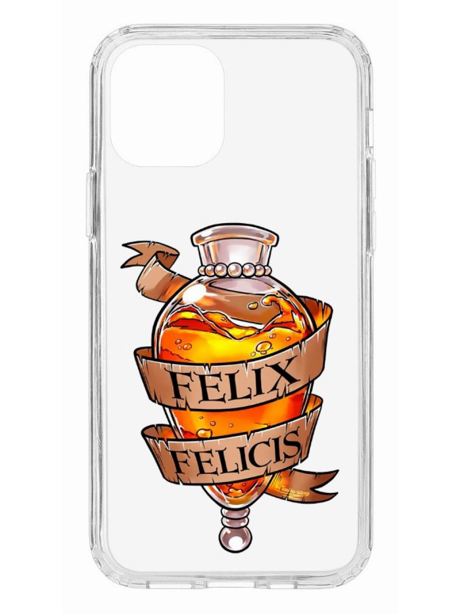 фото Противоударный чехол для iphone 12/12 pro кruче print felix felicis прозрачный с рисунком