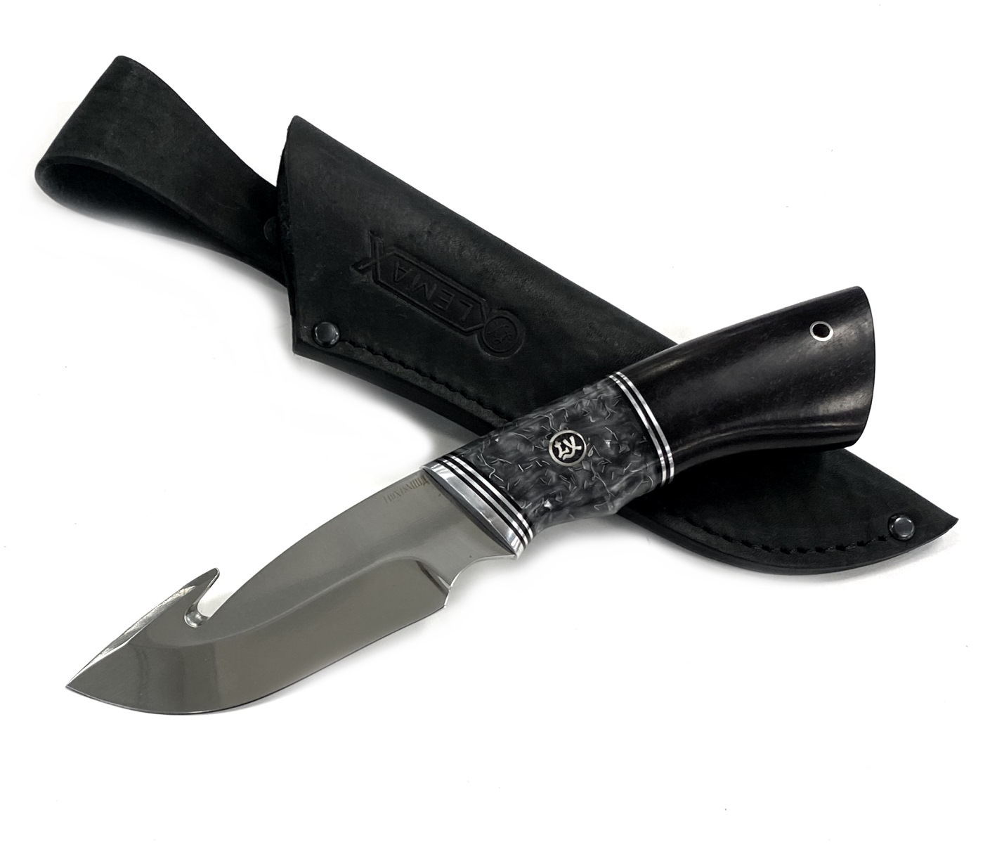 Нож Lemax Шкуросъемный Скиннер 110Х18, черный граб