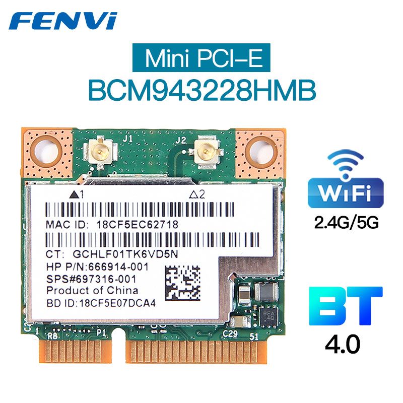 

Приемник Wi-Fi NoBrand для компьютера Mini PCI-e 802.11a; 802.11b; 802.11g; 802.11n, Зеленый;белый