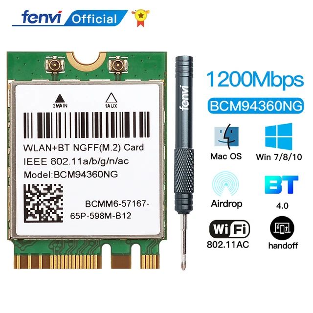 

Приемник Wi-Fi NoBrand для компьютера M.2 802.11ac, Зеленый;белый