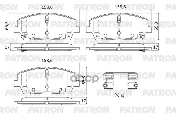 

Колодки тормозные дисковые перед. HYUNDAI Santa Fe IV 2.4GDI/2.2CRDi 18- PATRON PBP193