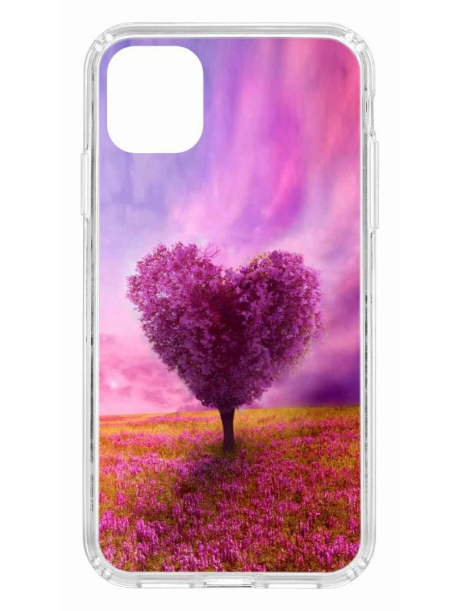 фото Противоударный чехол для apple iphone 11 кruче print pink heart прозрачный с рисунком