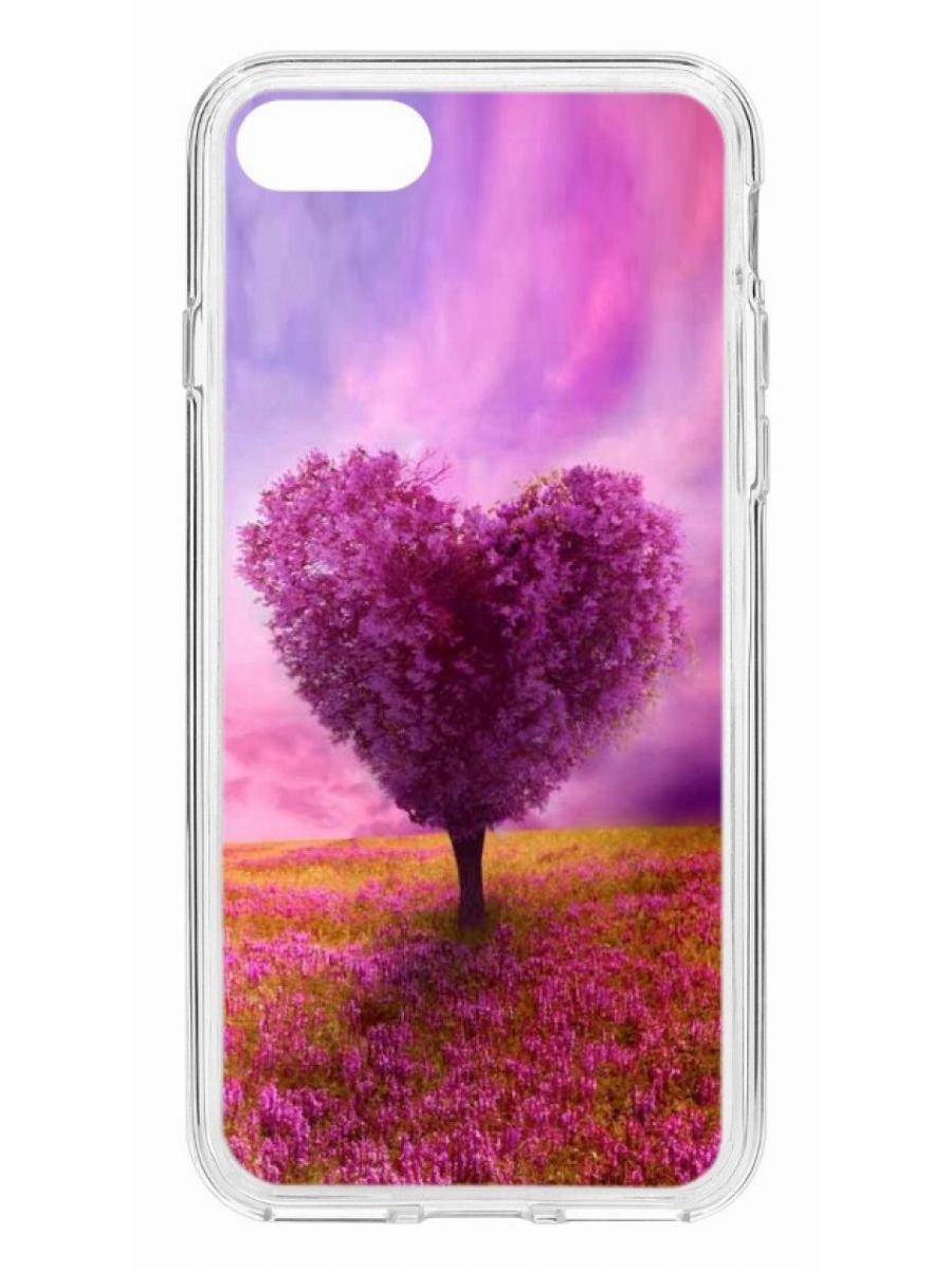 фото Противоударный чехол для iphone 7 /8 /se 2020 кruче print pink heart прозрачный с рисунком