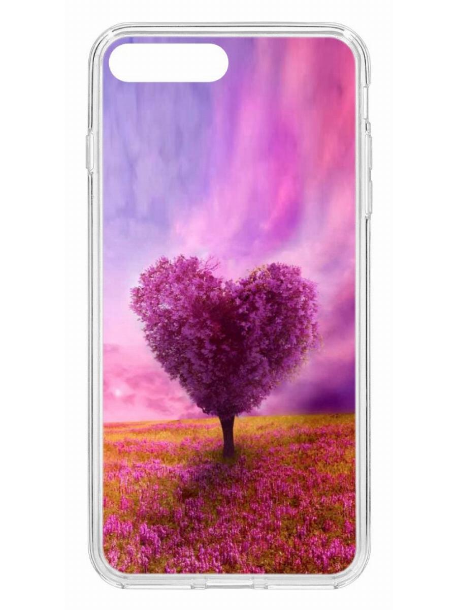 

Чехол для Apple iPhone 7 Plus /8 Plus КRUЧЕ Print Pink heart прозрачный с рисунком, Розовый;фиолетовый;желтый, Чехол на айфон 7 +, айфон 8 + с защитой камеры