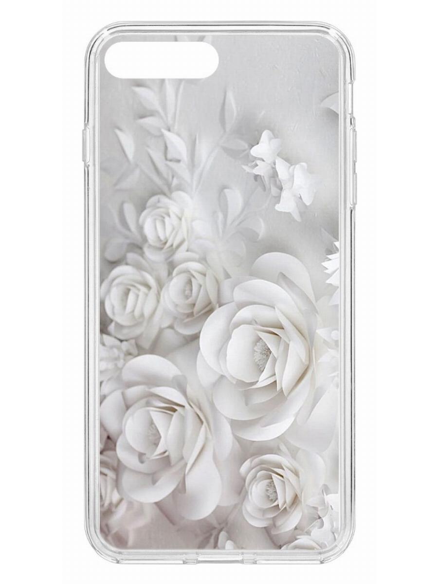 Чехол для Apple iPhone 7 Plus /8 Plus КRUЧЕ Print White roses прозрачный с рисунком