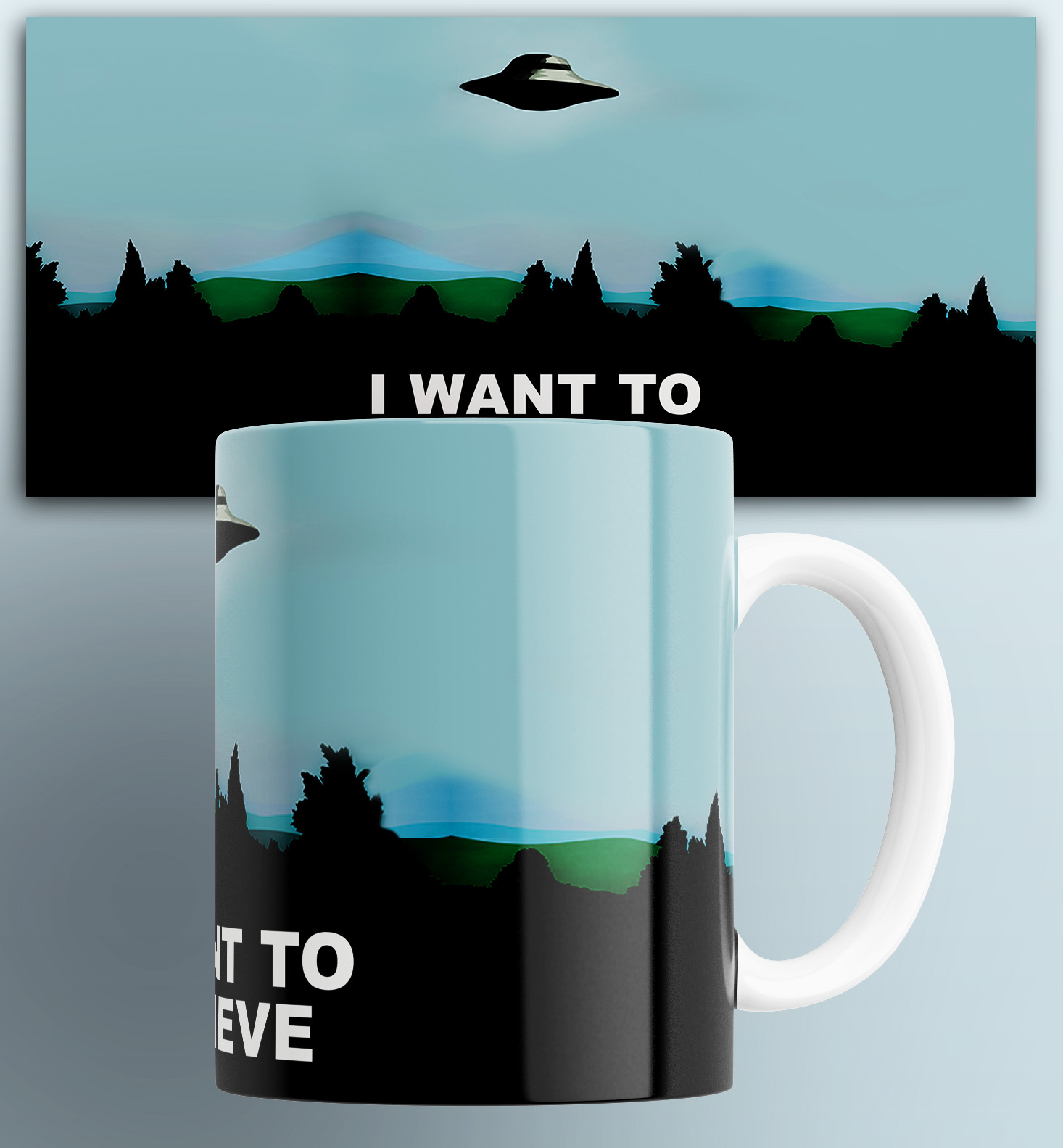 

Кружка Я хочу верить I want to believe Секретные материалы X-Files летающая тарелка, Кружка Я хочу верить/I want to believe/плакат/Секретные материалы/X-Files/летающая тарелка/принт. 330мл.