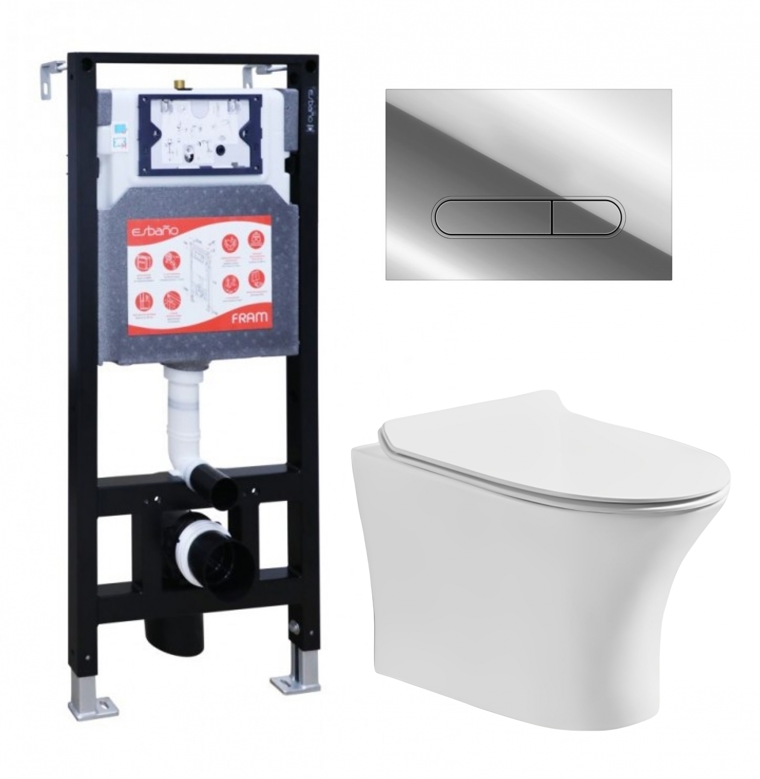 

Комплект инсталляция ESBANO FRAM + унитаз Cerutti Bernina aria + кнопка хром глянец
