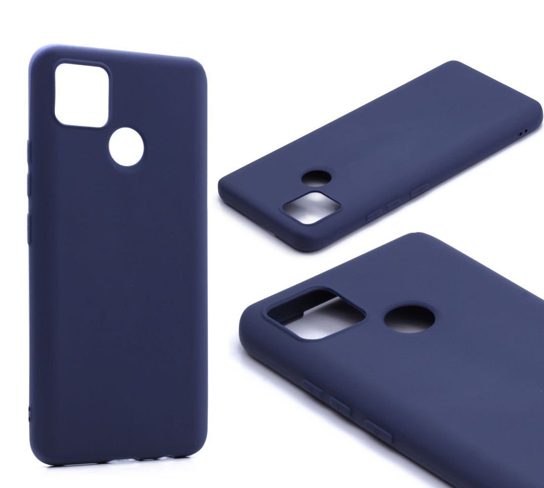 фото Силиконовый чехол tpu case матовый для realme c25 синий