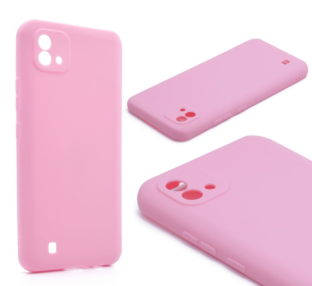 фото Силиконовый чехол tpu case матовый для realme c20 розовый