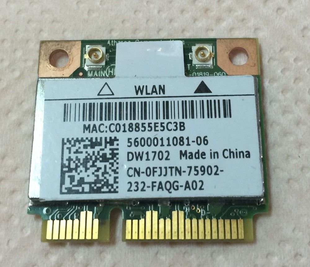 

Приемник Wi-Fi NoBrand для ноутбука Mini PCI-e 802.11b; 802.11g; 802.11n, Зеленый;белый