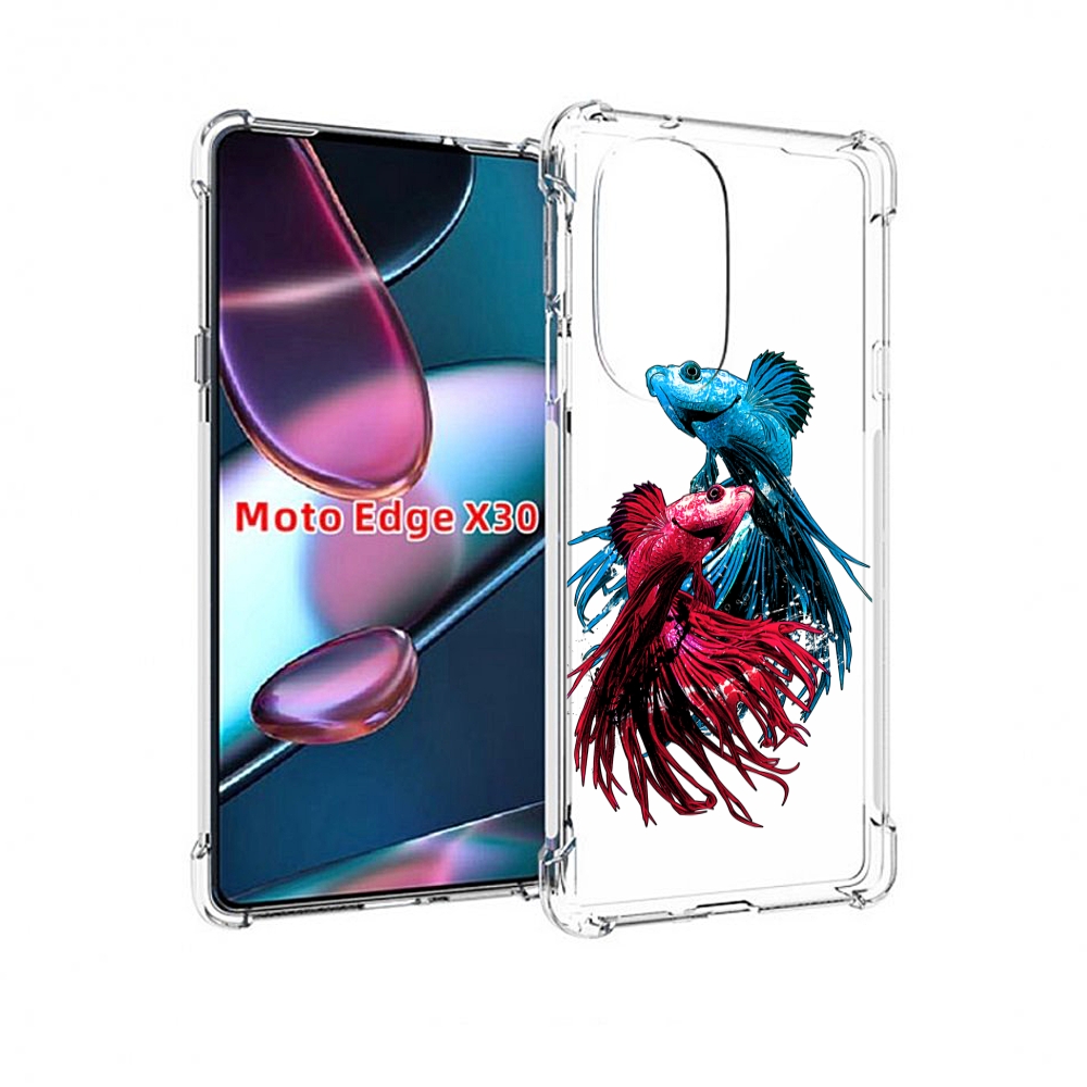 

Чехол MyPads рыбы петушки для Motorola Moto Edge X30, Прозрачный, Tocco