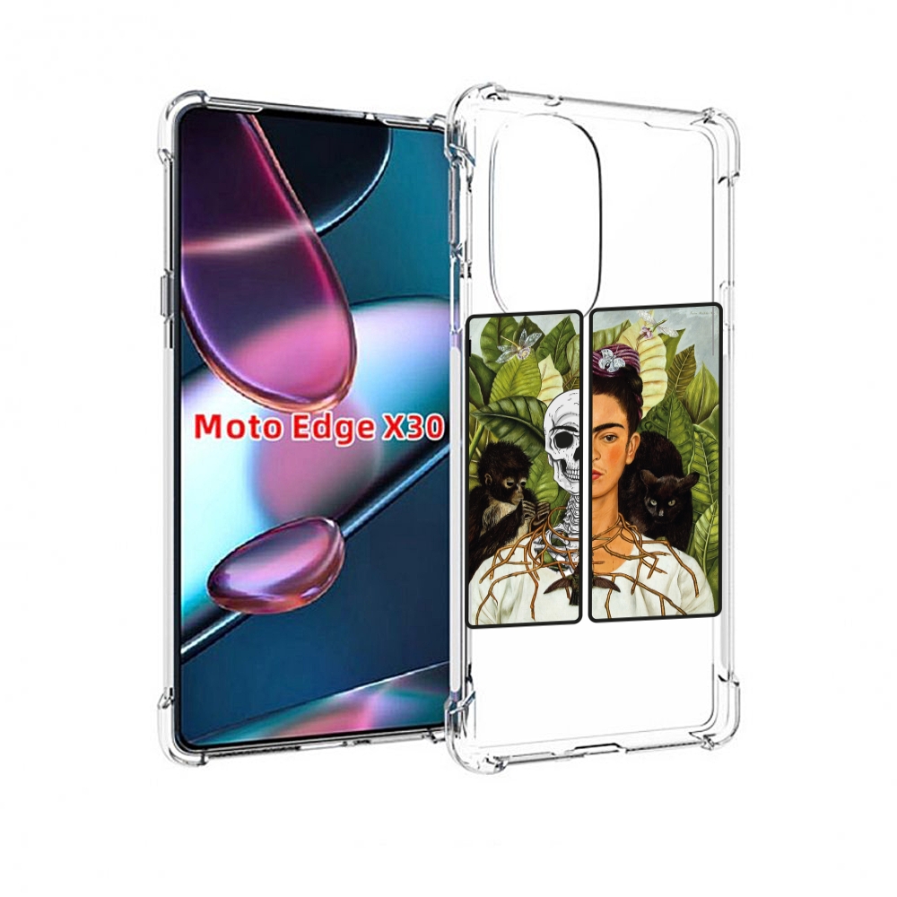 

Чехол MyPads сдвоенная картинка девушка скелет для Motorola Moto Edge X30, Прозрачный, Tocco