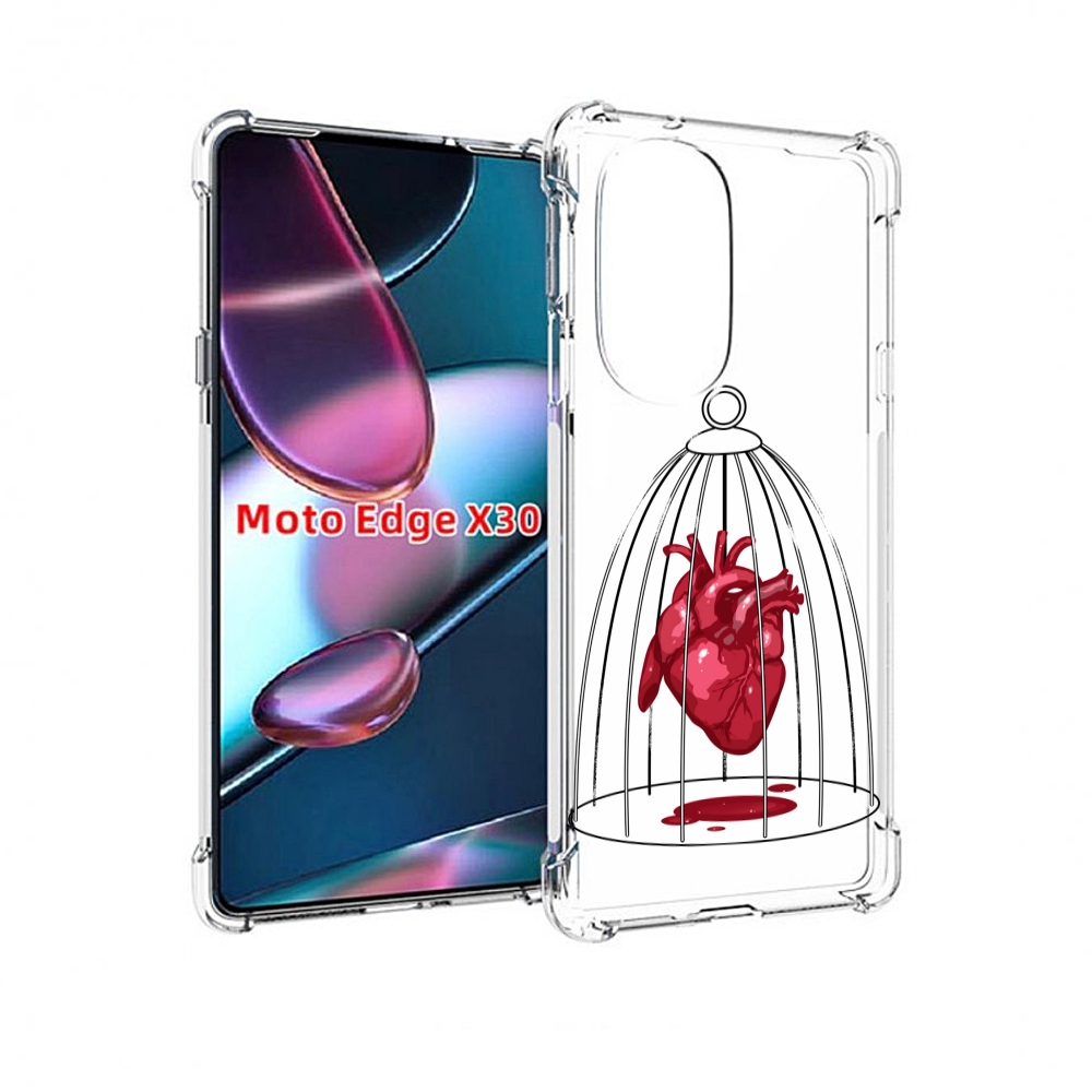 

Чехол MyPads сердце в клетке для Motorola Moto Edge X30, Прозрачный, Tocco