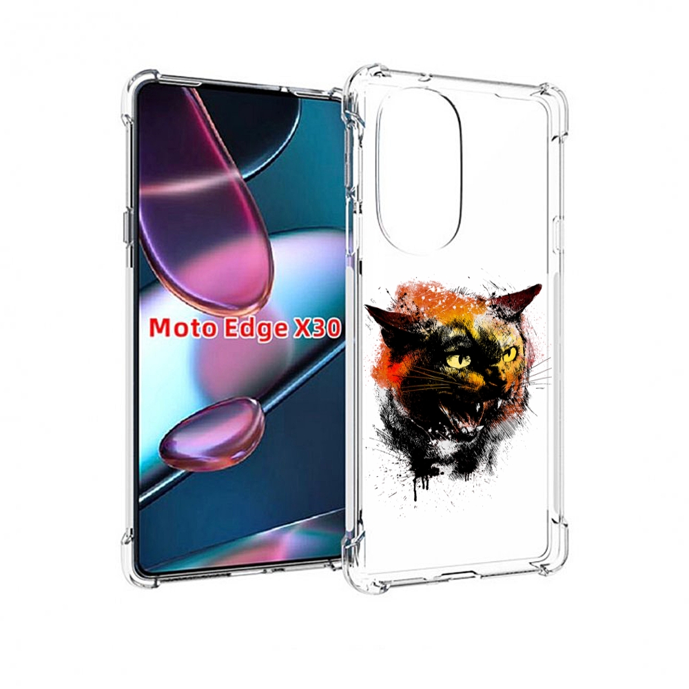 

Чехол MyPads сиамский кот для Motorola Moto Edge X30, Прозрачный, Tocco