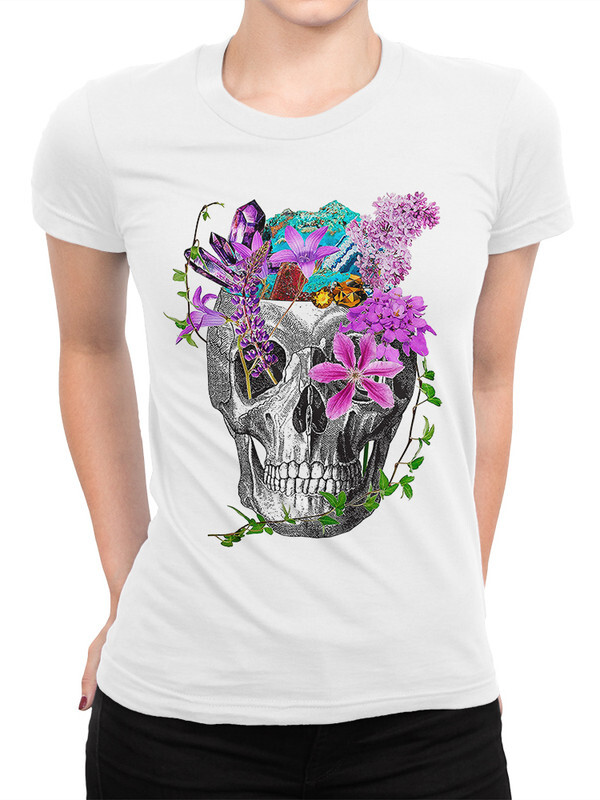 

Футболка женская Dream Shirts Цветочный Череп белая XL, Цветочный Череп