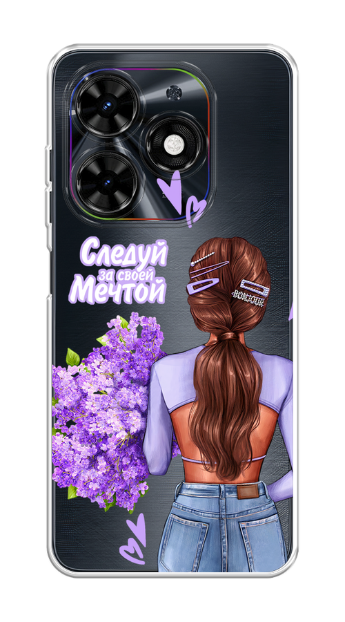 

Чехол на Tecno Spark Go 2024/Spark 20C "Следуй за своей мечтой", Фиолетовый;коричневый, 304950-1