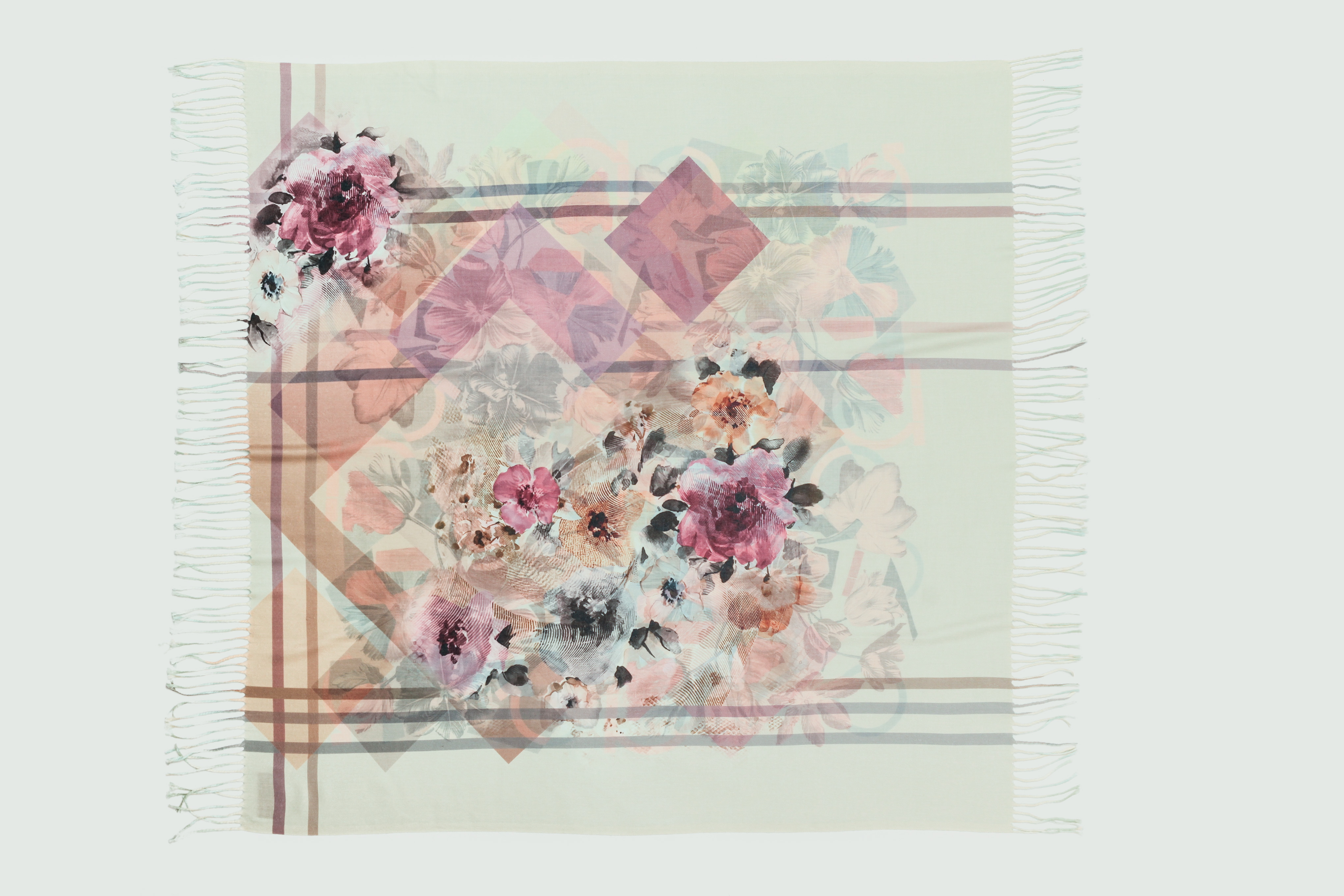 Платок унисекс PASHMINA EMPORIUM original светло-бирюзовый, 95х95 см