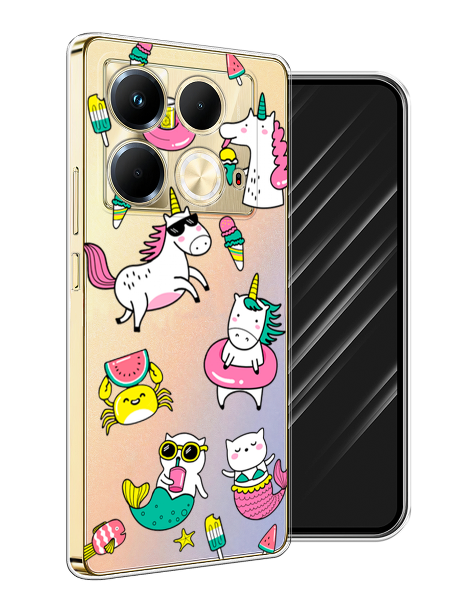 

Чехол Awog на Infinix Note 40 "На отдыхе", Белый;бирюзовый;розовый, 3105850-1