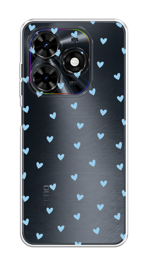 

Чехол на Tecno Spark Go 2024/Spark 20C "Голубые сердечки паттерн", Голубой;прозрачный, 304950-1