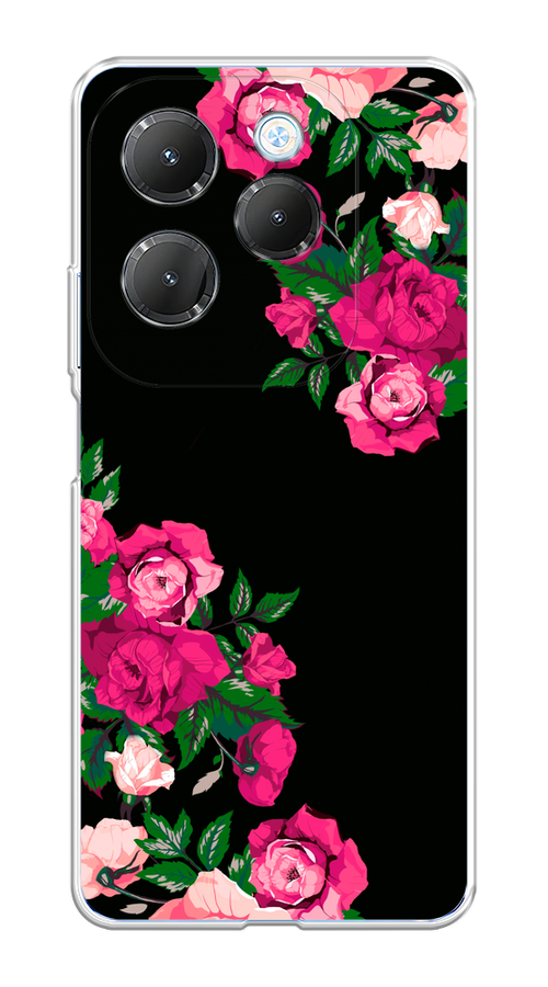 

Чехол на Infinix HOT 40/40 Pro "Розы фуксия", Черный;розовый;зеленый, 3105350-1