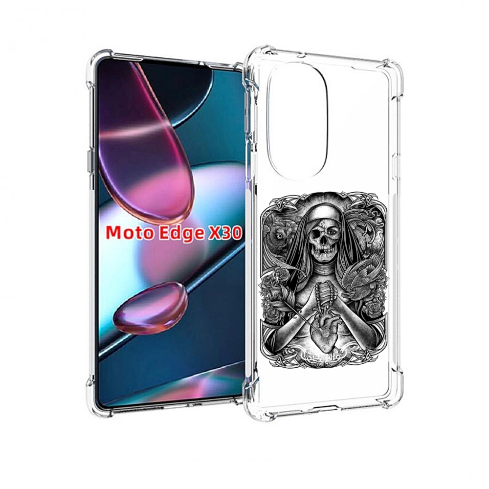 

Чехол MyPads скелет с сердцем для Motorola Moto Edge X30, Прозрачный, Tocco