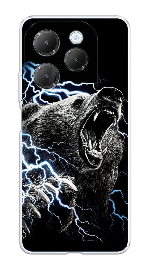 

Чехол на Infinix HOT 40/40 Pro "Гроза и медведь", Черный;серый;серебристый, 3105350-1