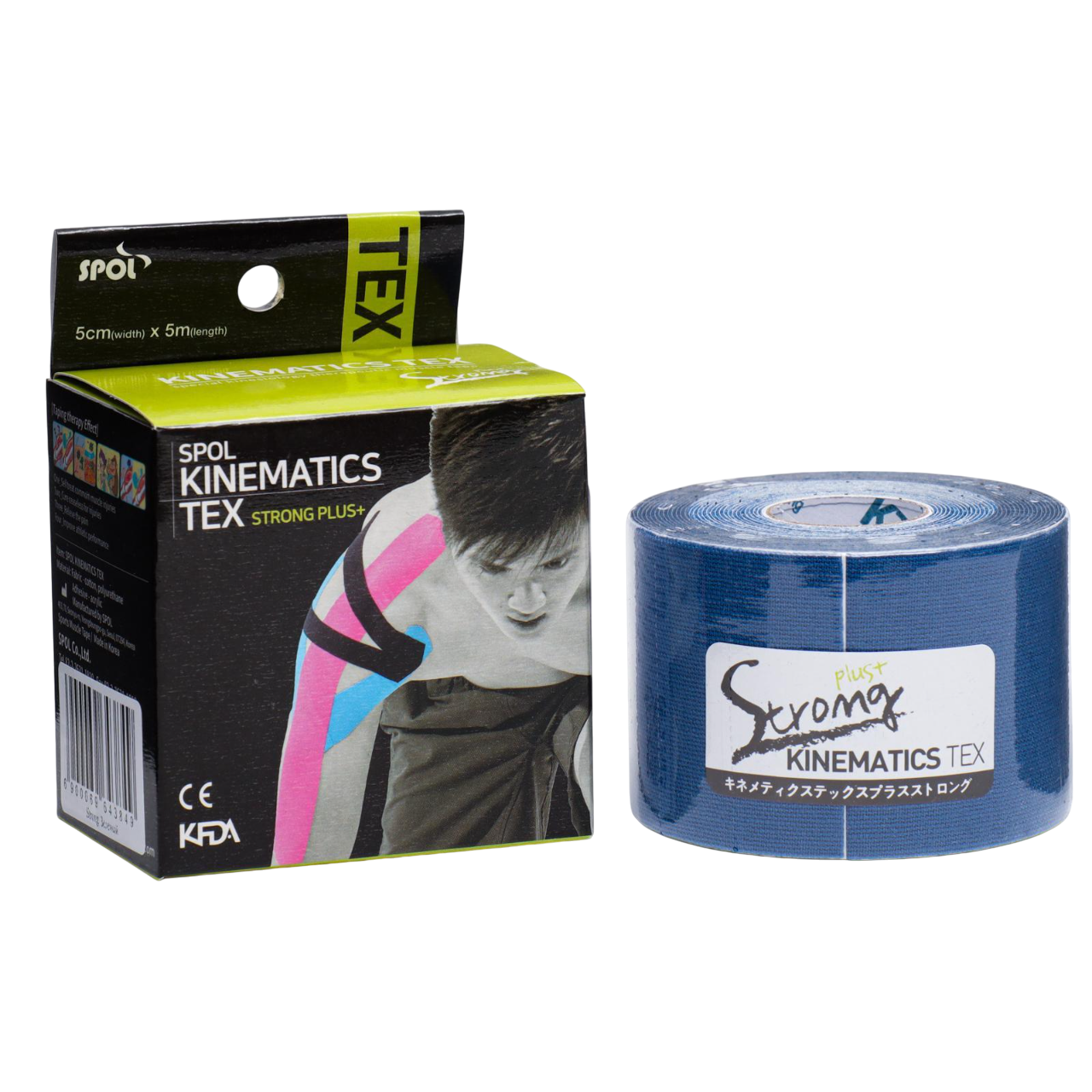 

Кинезио тейп Spol Tape Strong корейский, 5 см x 5 м, синий, Tape Strong