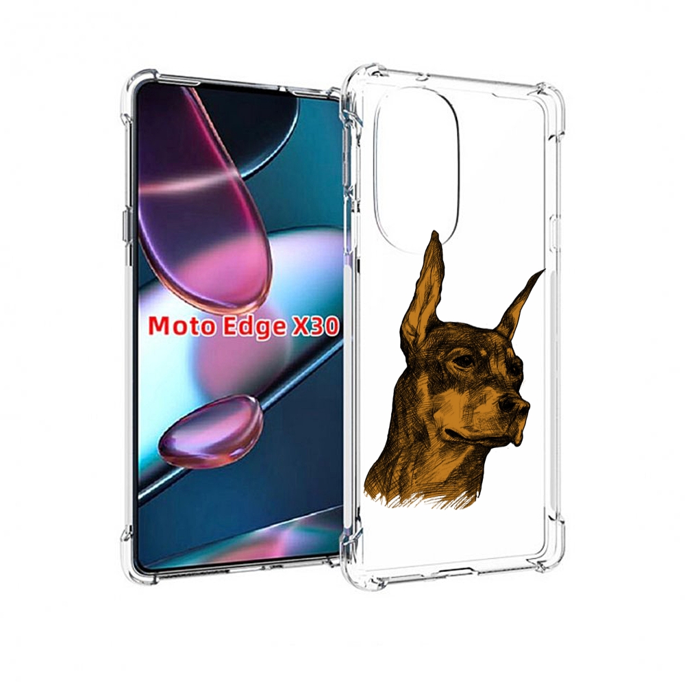 

Чехол MyPads скетч доберман для Motorola Moto Edge X30, Прозрачный, Tocco