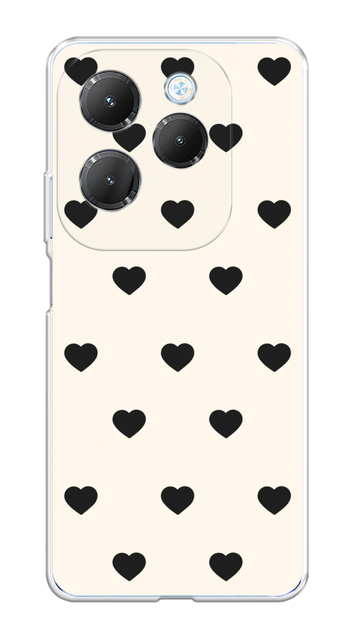 

Чехол на Infinix HOT 40/40 Pro "Черные сердечки на белом", Черный;белый, 3105350-1