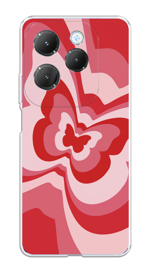 

Чехол на Infinix HOT 40/40 Pro "Бабочка в стиле хиппи", Красный;розовый, 3105350-1