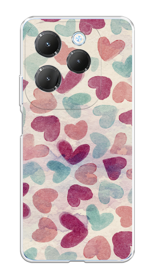 

Чехол на Infinix HOT 40/40 Pro "Фон из сердечек 4", Розовый;голубой, 3105350-1