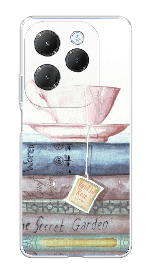 

Чехол на Infinix HOT 40/40 Pro "Книжное чаепитие", Желтый;розовый;белый, 3105350-1