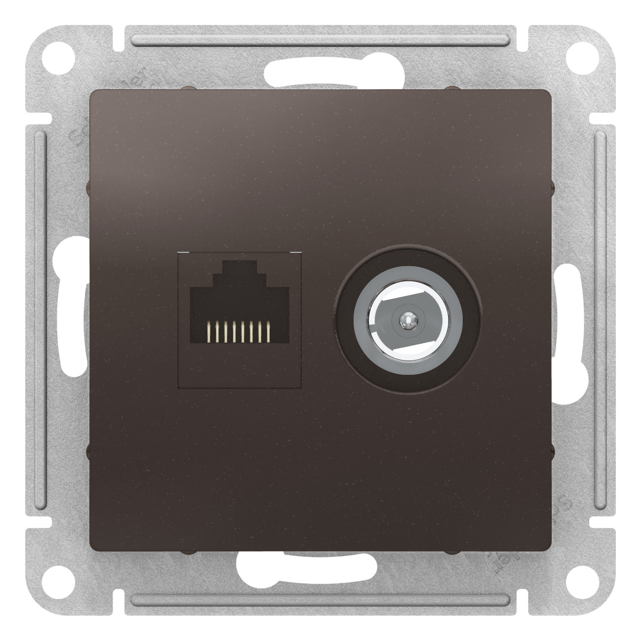 

Розетка 2-я комп+ТВ RJ45+TV кат 5E механизм Systeme Electric 5шт ATN000689.5, Коричневый