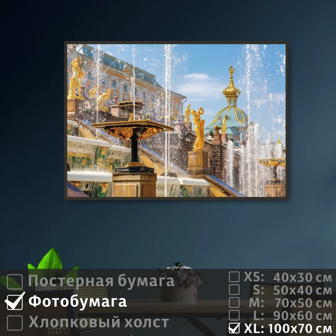 

Постер на фотобумаге ПолиЦентр Петергофский дворец в санкт петербурге 100х70 см, ПетергофскийДворецВСанктПетербурге1