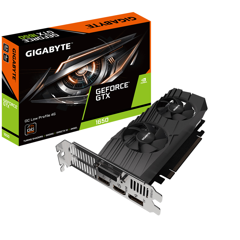 Видеокарта GIGABYTE NVIDIA GeForce GTX 1650 D6 OC Low Profile (GV-N1656OC-4GL)