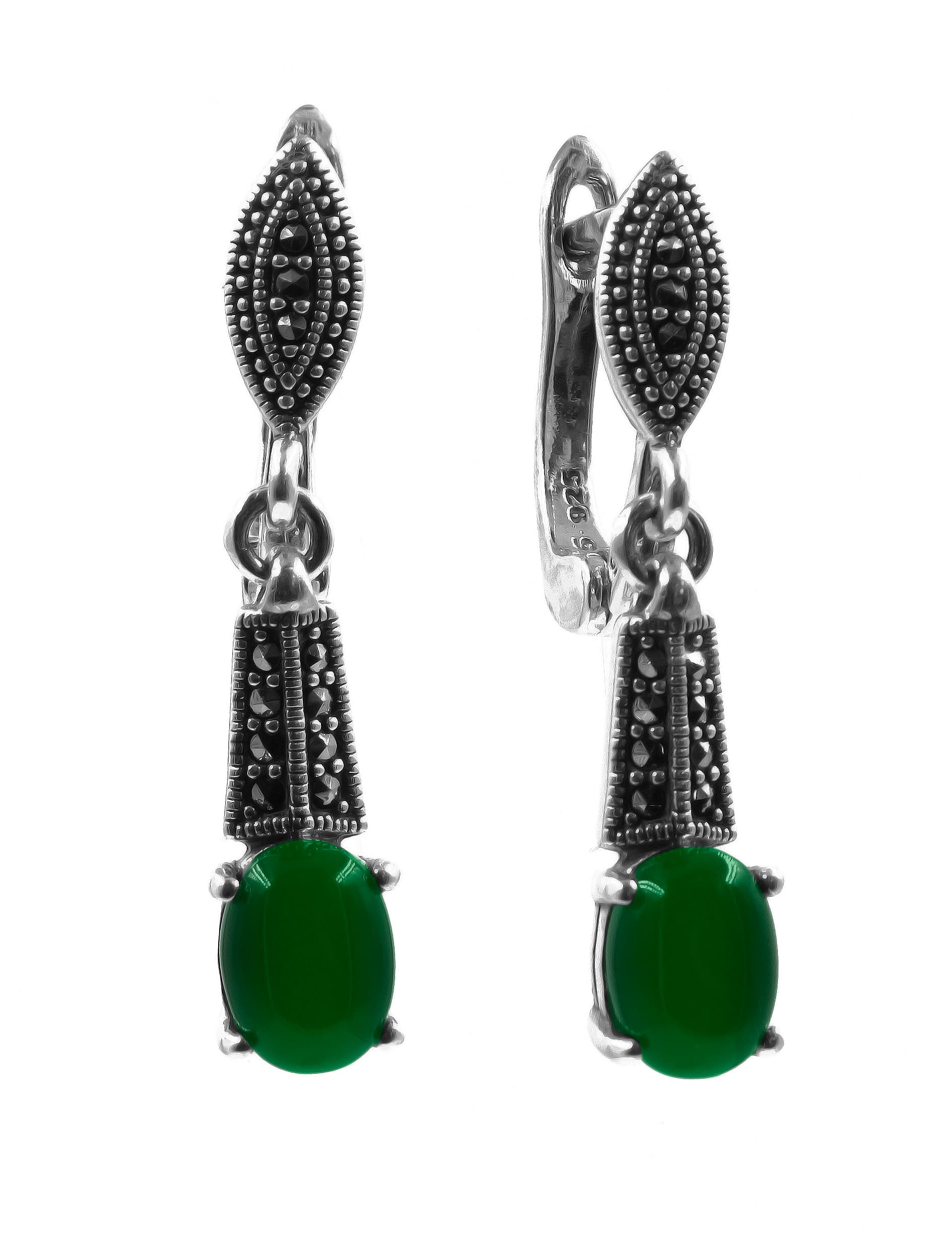 

Серьги из серебра с марказитом/хризопразом Марказит HE1659, HE1659_марказит, хризопраз