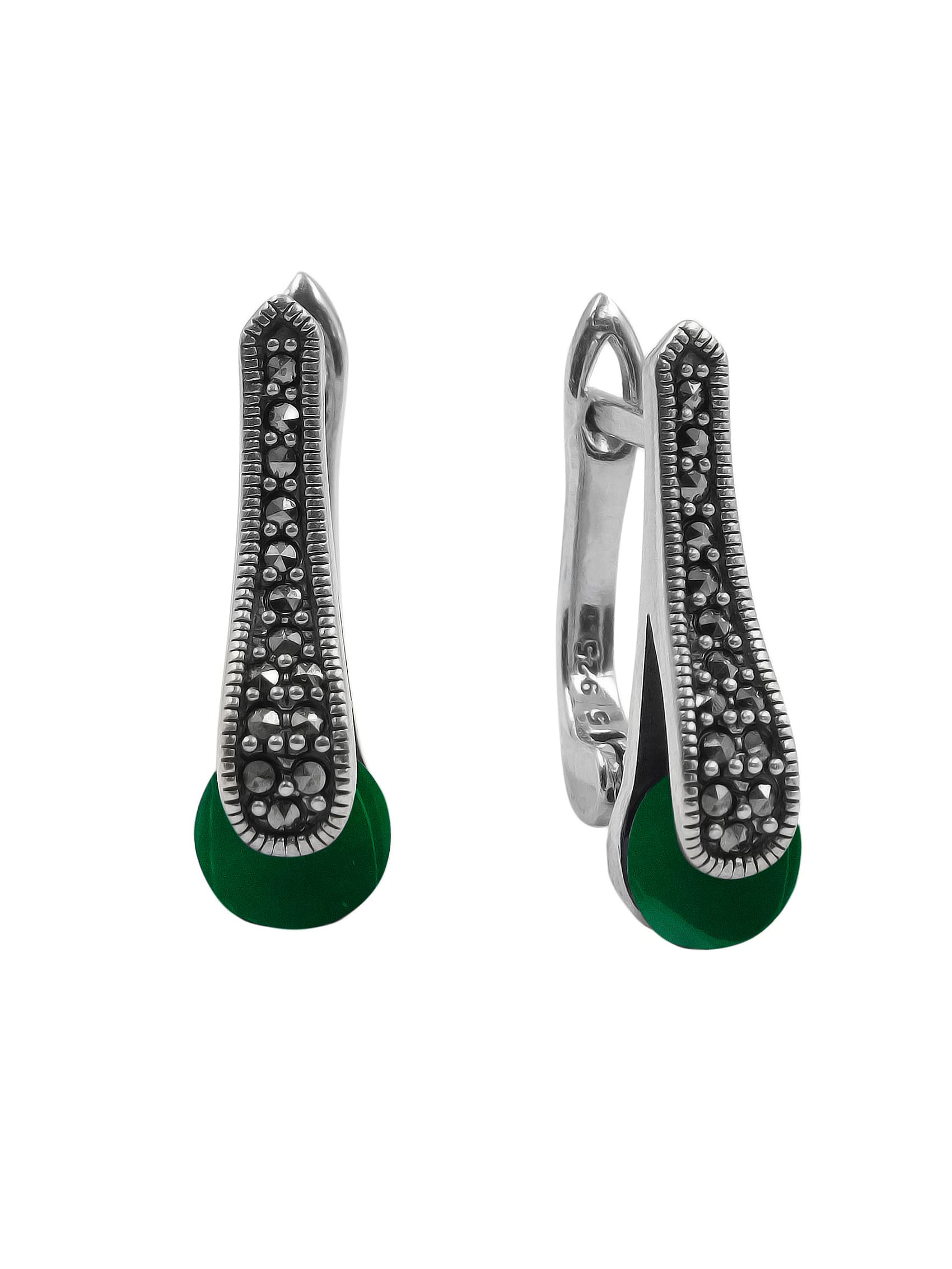 

Серьги из серебра с марказитом/хризопразом Марказит HE1660, HE1660_марказит, хризопраз