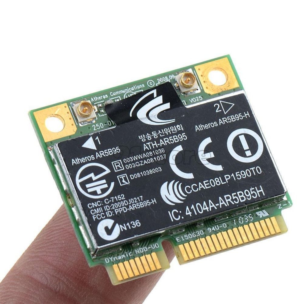 

Приемник Wi-Fi NoBrand для компьютера Mini PCI-e 802.11b; 802.11g; 802.11n, Зеленый;белый