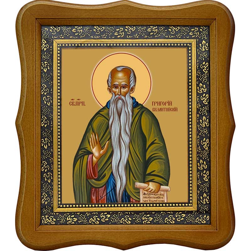 

Григорий (Дримис) Византийский, Святогорец, Афонский, преподобный. Икона на холсте.