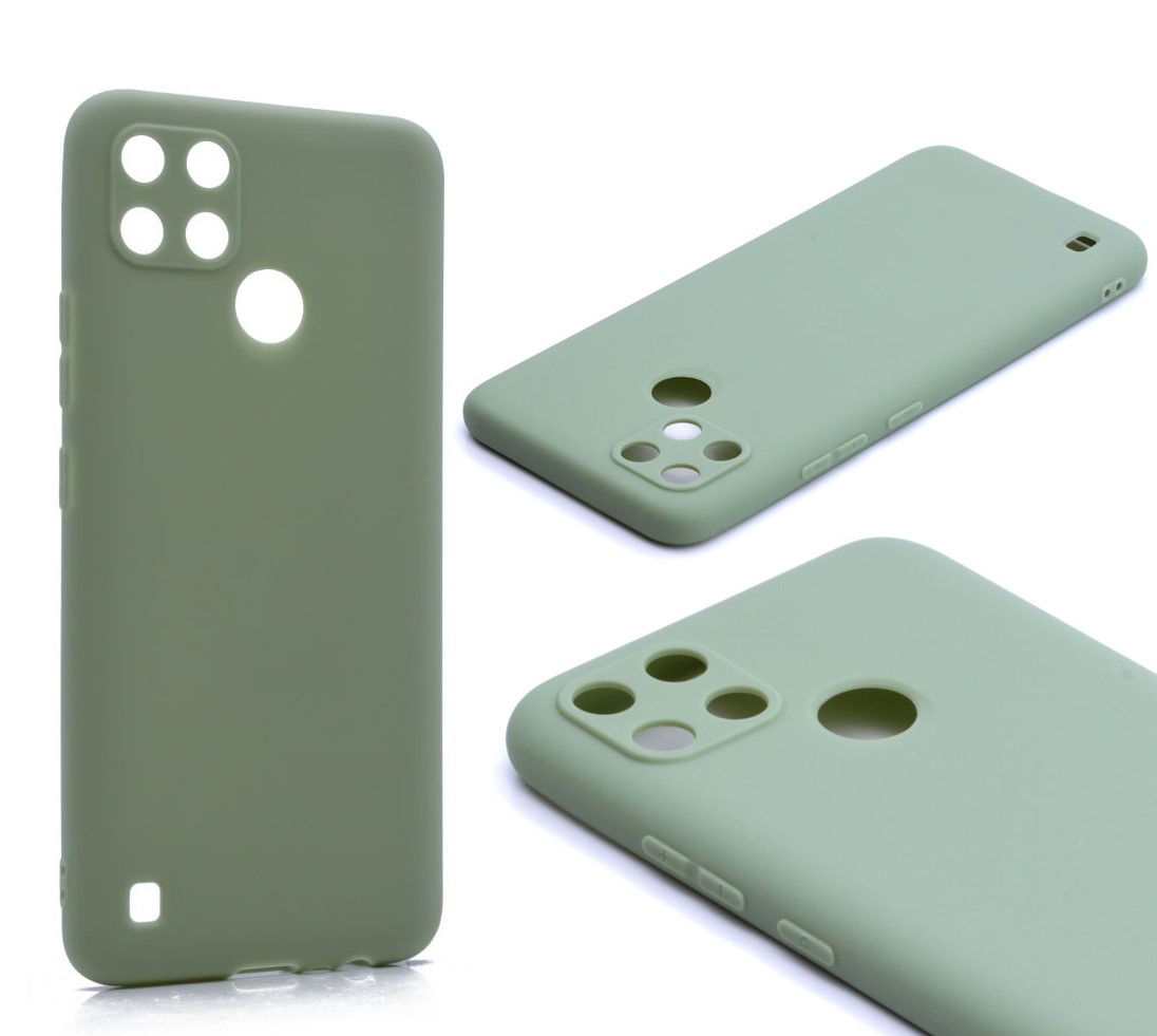 Силиконовый чехол TPU Case матовый для Realme C21Y светло-зеленый