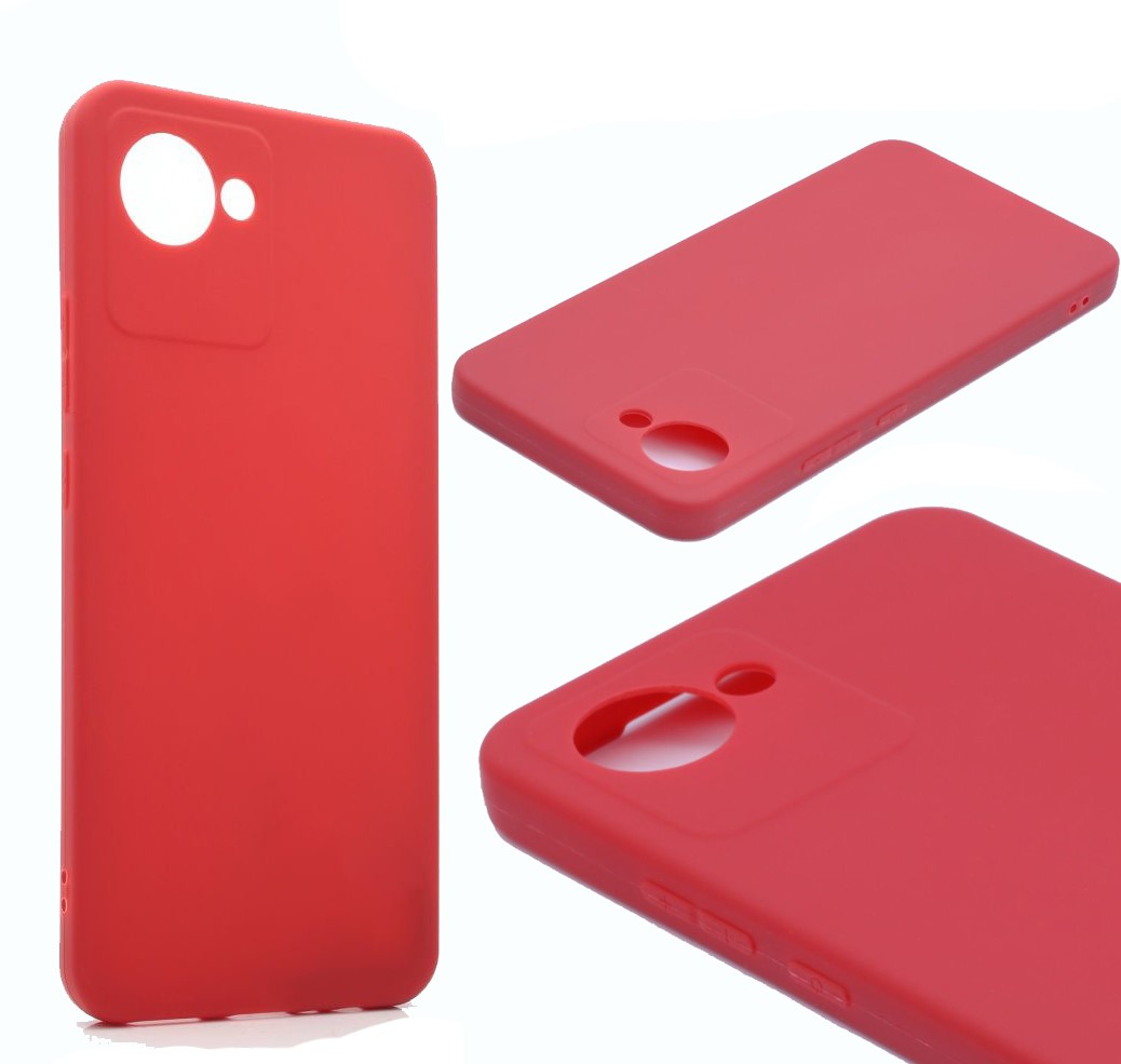 фото Силиконовый чехол tpu case матовый для realme c30 бордовый