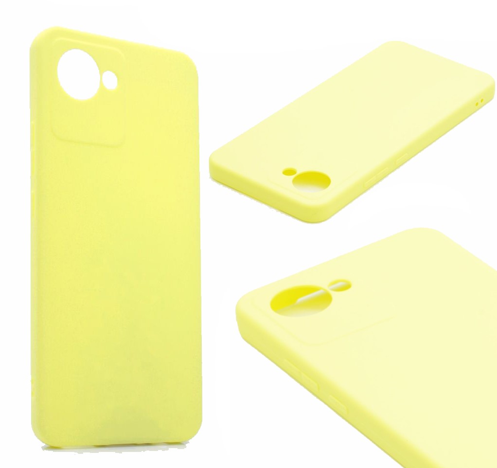 Силиконовый чехол TPU Case матовый для Realme C30 лимонный