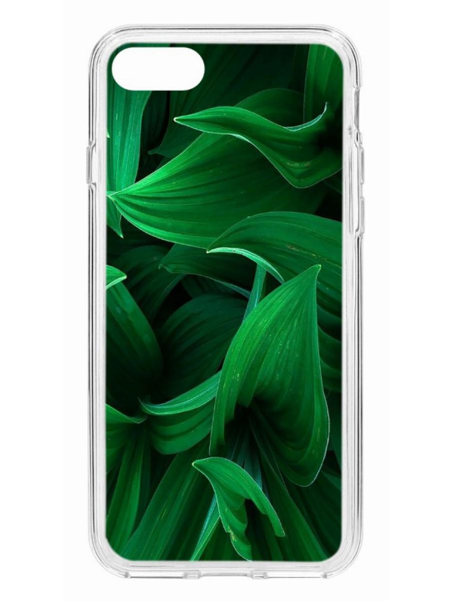 фото Противоударный чехол для iphone 7 /8 /se 2020 кruче print grass прозрачный с рисунком