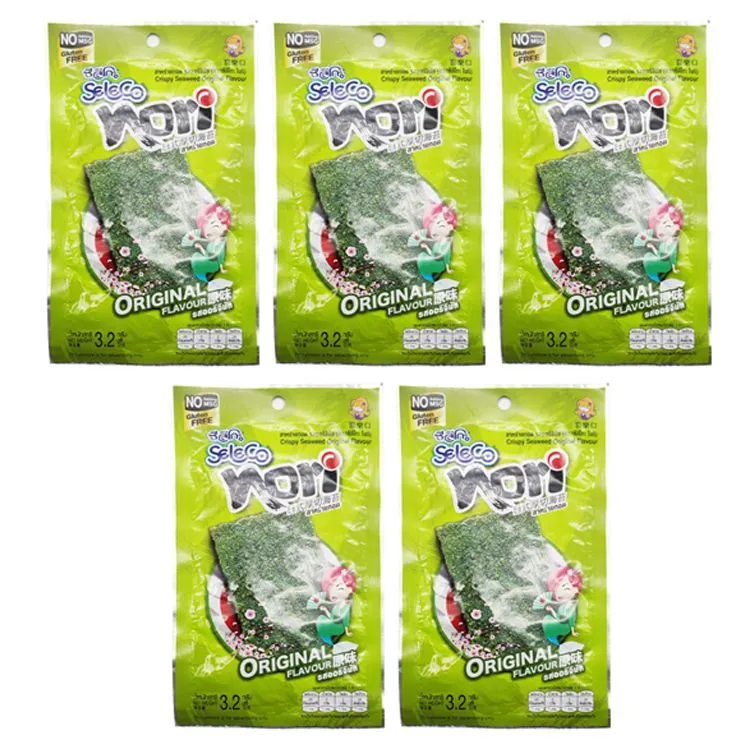 Морская капуста Seleco жареная оригинальная, 5 шт по 3,2 г