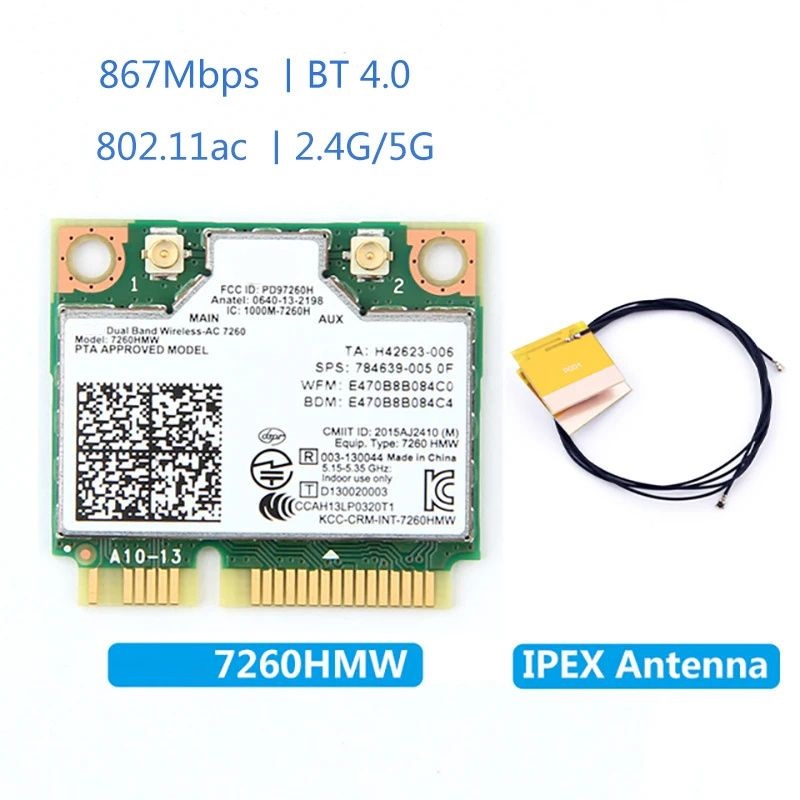 

Приемник Wi-Fi NoBrand Mini PCI-e 802.11ac, Зеленый;белый
