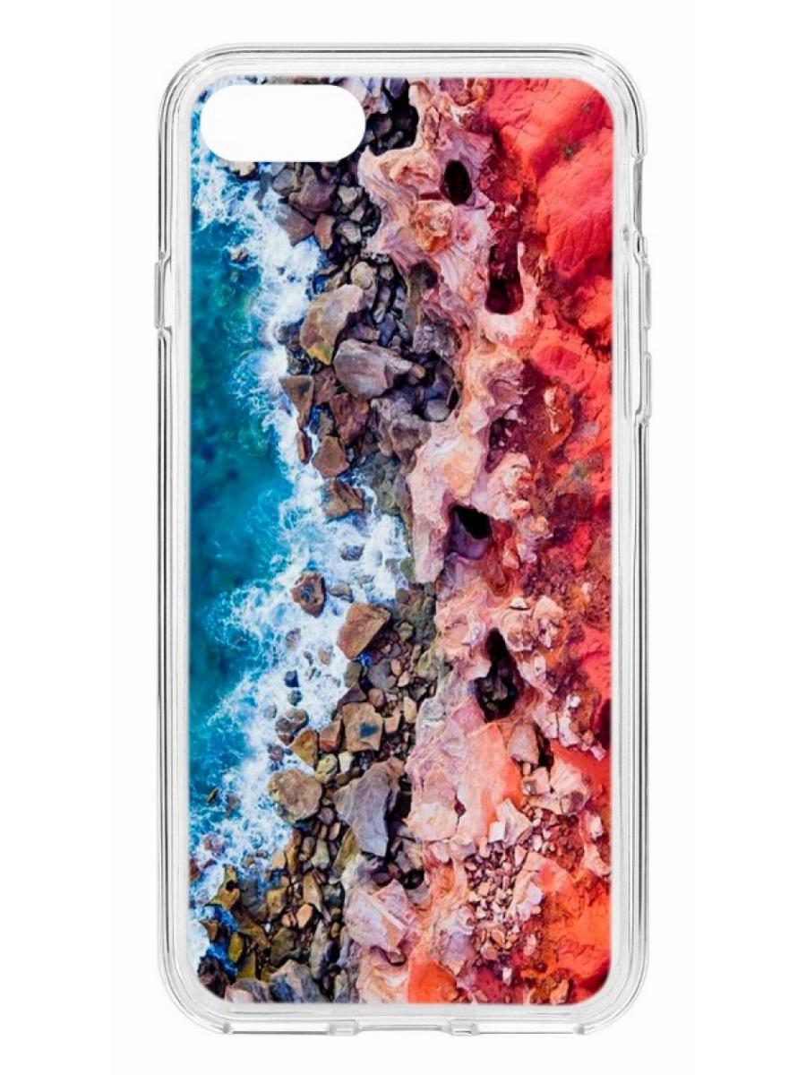 фото Чехол для apple iphone 7 /8 /se 2020 кruче print морской берег прозрачный с рисунком