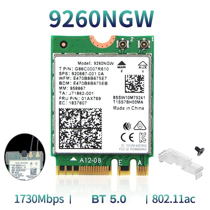 

Приемник Wi-Fi NoBrand для ноутбука M.2 802.11ac, Зеленый;белый